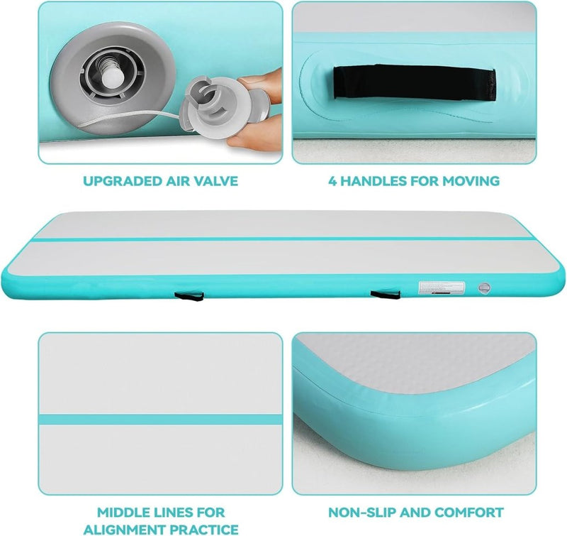 Chargez l'image dans la visionneuse de la galerie, Opblaasbare airtrack 3-6 m – turnmat 10/20 cm met elektrische pomp – voor gymnastiek, tumbling, yoga en taekwondo - happygetfit.com
