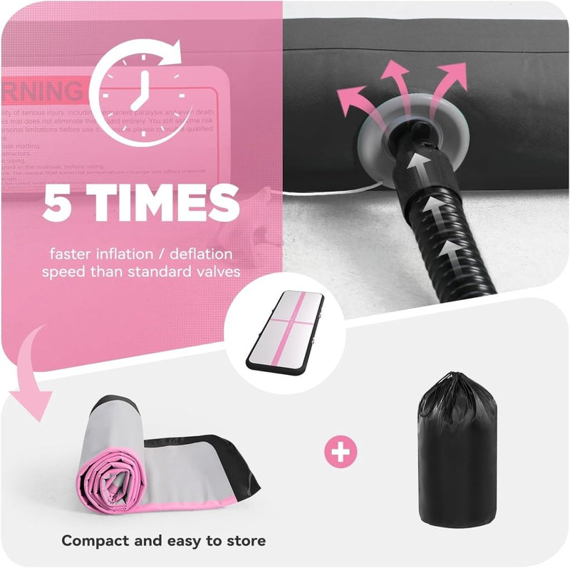 Laden Sie das Bild in Galerie -Viewer, Opblaasbare turnmat 2-6 m – 10/15 cm dik – gymnastiekmat met 600W elektrische pomp – voor fitness, yoga en thuis - happygetfit.com
