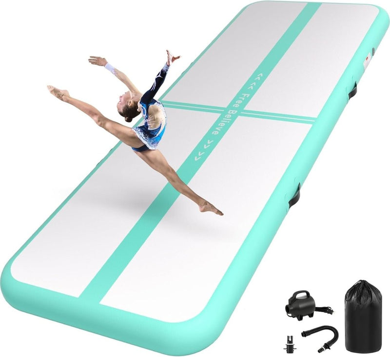 Laden Sie das Bild in Galerie -Viewer, Opblaasbare turnmat 2-6 m – 10/15 cm dik – gymnastiekmat met 600W elektrische pomp – voor fitness, yoga en thuis - happygetfit.com
