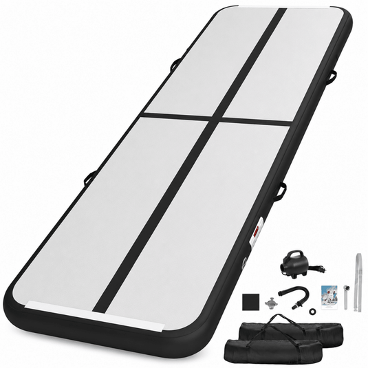 Opblaasbare turnmat 3 m met air roller – 10 cm dik – gymnastiekmat met elektrische pomp voor tumbling en cheerleading - happygetfit.com
