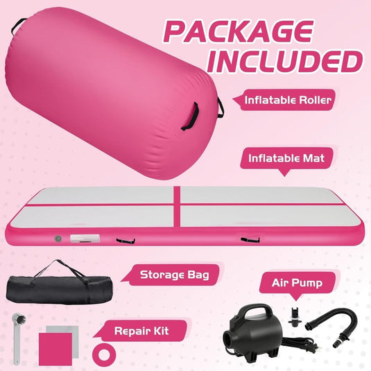Opblaasbare turnmat 3 m met air roller – 10 cm dik – gymnastiekmat met elektrische pomp voor tumbling en cheerleading - happygetfit.com