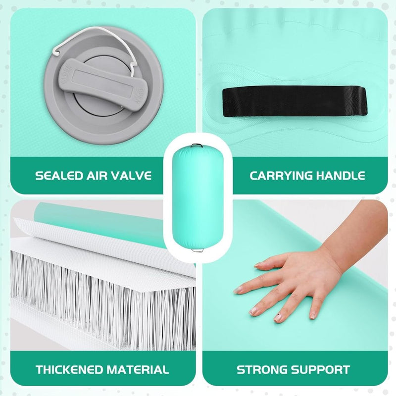 Laden Sie das Bild in Galerie -Viewer, Opblaasbare turnmat 3 m met air roller – 10 cm dik – gymnastiekmat met elektrische pomp voor tumbling en cheerleading - happygetfit.com
