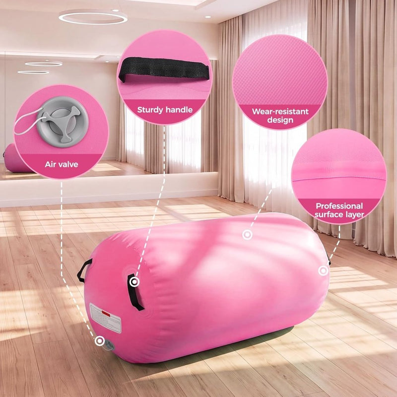 Laden Sie das Bild in Galerie -Viewer, Opblaasbare turnmat 3 m met air roller – 10 cm dik – gymnastiekmat met elektrische pomp voor tumbling en cheerleading - happygetfit.com
