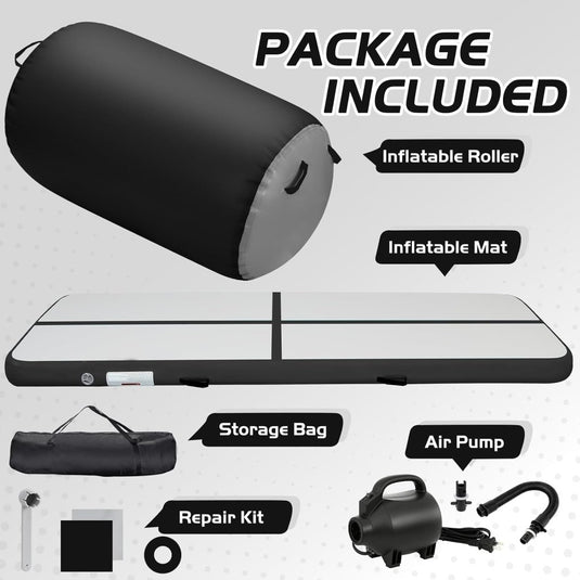 Opblaasbare turnmat 3 m met air roller – 10 cm dik – gymnastiekmat met elektrische pomp voor tumbling en cheerleading - happygetfit.com