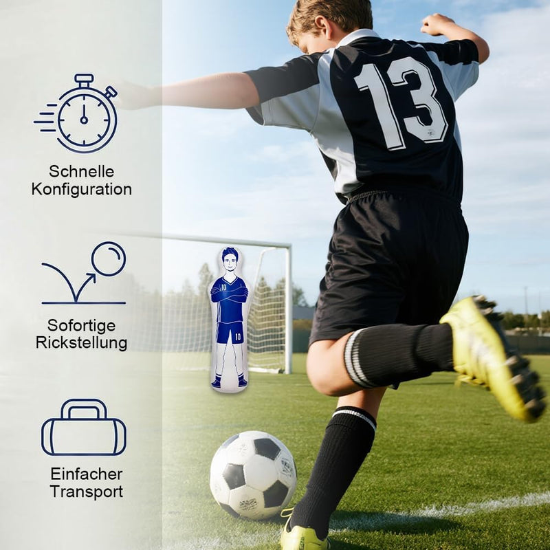 Laad afbeelding in Galerijviewer, Opblaasbare voetbal trainingsdummy 160 cm - happygetfit.com
