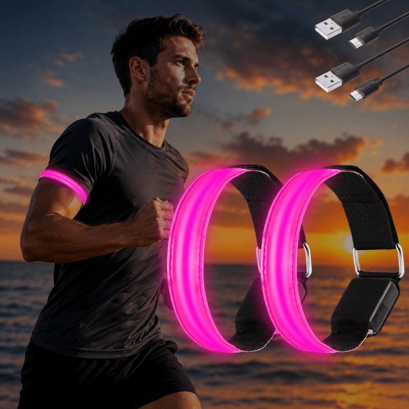 Laden Sie das Bild in Galerie -Viewer, Oplaadbare led armbanden set van 4 stuks - happygetfit.com
