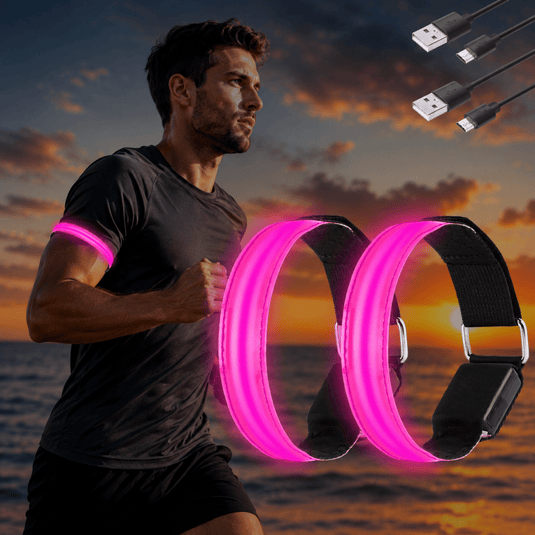 Oplaadbare led armbanden set van 4 stuks - happygetfit.com