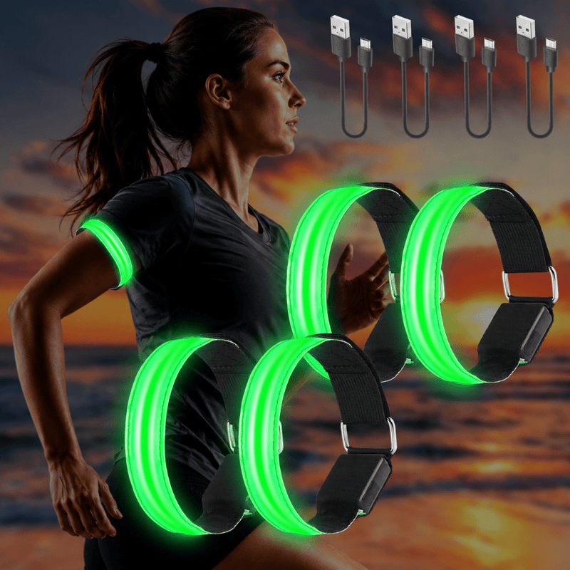 Laden Sie das Bild in Galerie -Viewer, Oplaadbare led armbanden set van 4 stuks - happygetfit.com

