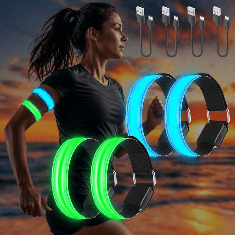 Laden Sie das Bild in Galerie -Viewer, Oplaadbare led armbanden set van 4 stuks - happygetfit.com
