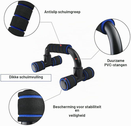 Opvouwbaar push-up board 24-in-1 met verstelbare handgrepen en antislip voetjes voor borst armen en schouders – opdruksteunen – krachttraining - happygetfit.com