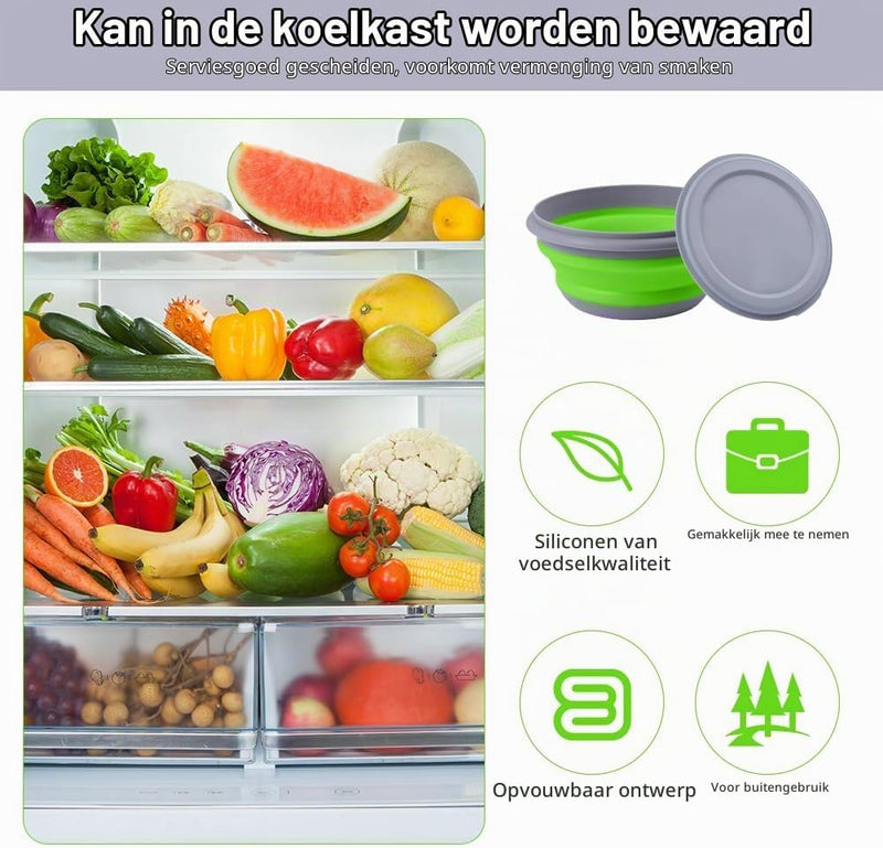 Load image in Gallery Viewer, Opvouwbare campingkommen 3 stuks met deksels van stevig PP en TPR in 360 600 en 900 ml voor kamperen en reizen – kampeerservies – voedselbakjes - happygetfit.com
