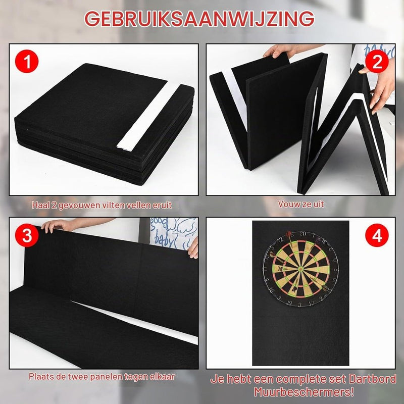 Load image in Gallery Viewer, Opvouwbare dartbord beschermmat 6-delig 60 x 90 cm van schokabsorberend EVA-schuim – dartwandbescherming – dartisolatie - happygetfit.com
