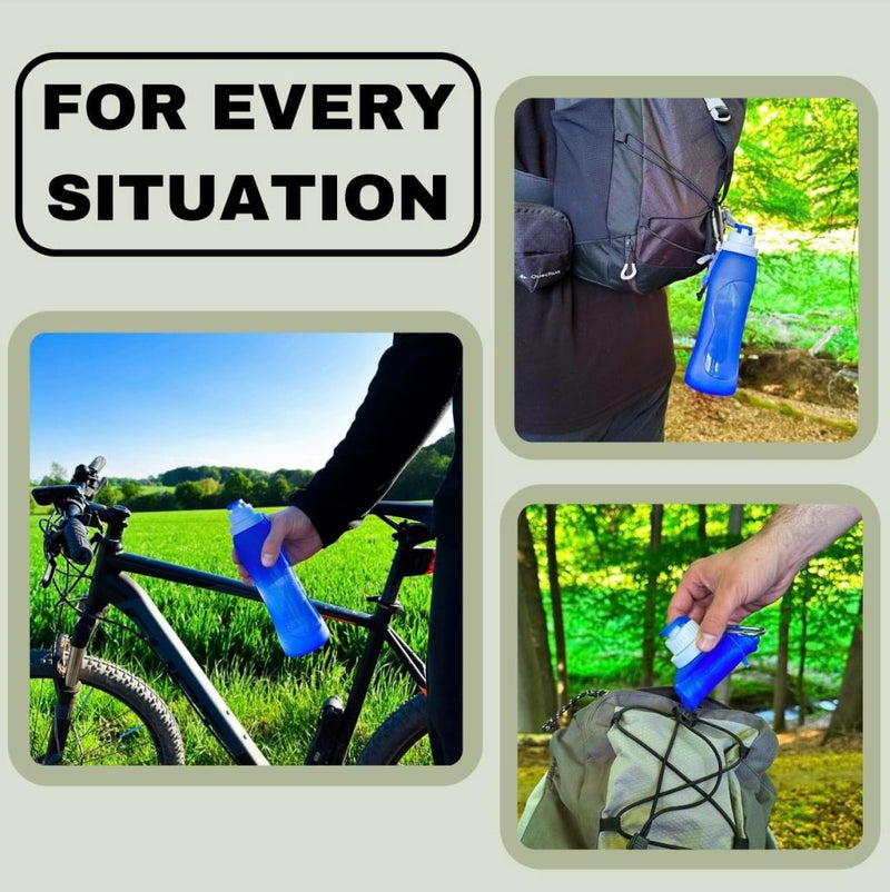 Load image into Gallery viewer, Opvouwbare drinkfles 500 ml blauw - happygetfit.com
