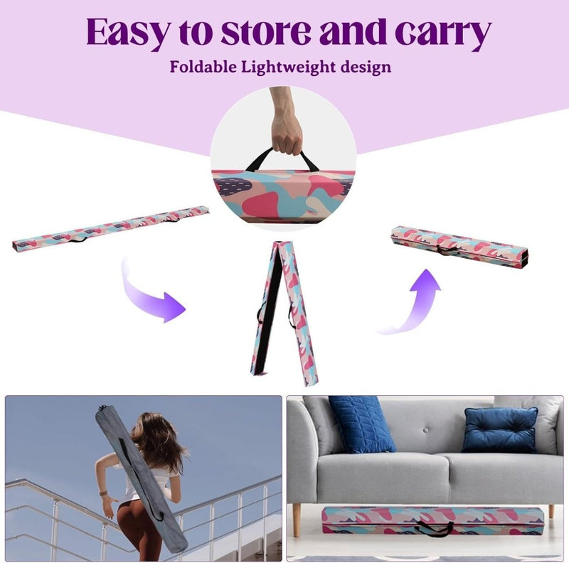 Load image into Gallery viewer, Opvouwbare evenwichtsbalk voor kinderen 240/270/300 cm – PU-leer – balanstraining – turnen - happygetfit.com
