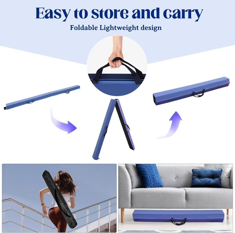 Load image into Gallery viewer, Opvouwbare evenwichtsbalk voor kinderen 240/270/300 cm – PU-leer – balanstraining – turnen - happygetfit.com
