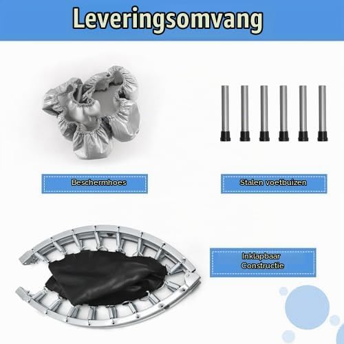 Opvouwbare mini trampoline 97 cm met 32 veren tot 150 kg – fitnesstrampoline – rebounder - happygetfit.com