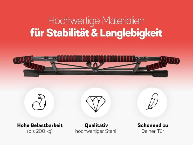 Laad afbeelding in Galerijviewer, Opvouwbare optrekstang voor deurkozijn met slingtrainer tot 200 kg – pull-up bar – krachttraining - happygetfit.com
