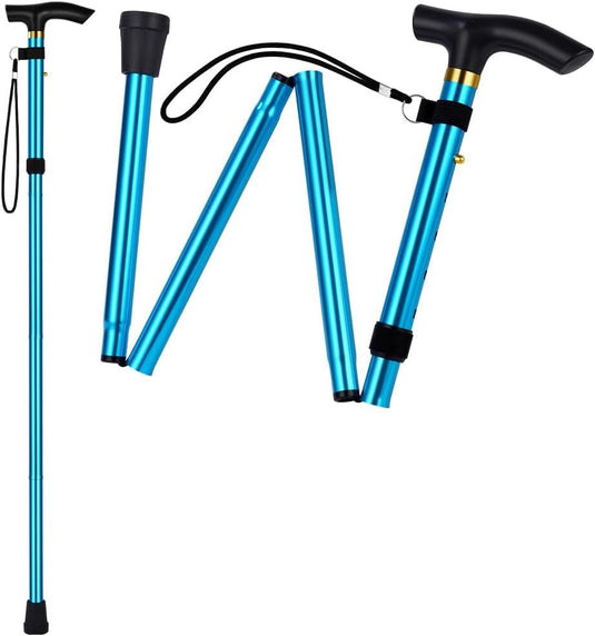 Opvouwbare wandelstok van aluminium met 5 verstelbare hoogtes van 85 tot 95 cm – wandelhulp – loophulpmiddel - happygetfit.com