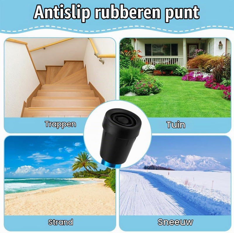 Laad afbeelding in Galerijviewer, Opvouwbare wandelstok van aluminium met 5 verstelbare hoogtes van 85 tot 95 cm – wandelhulp – loophulpmiddel - happygetfit.com
