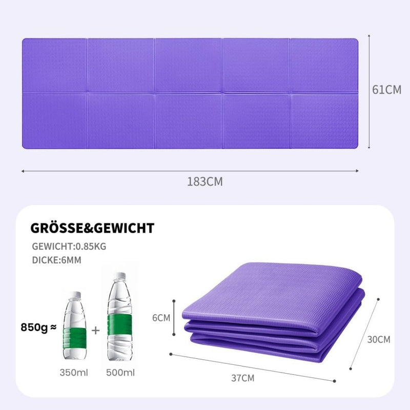 Laad afbeelding in Galerijviewer, Opvouwbare yogamat TPE antislip 6 mm - happygetfit.com
