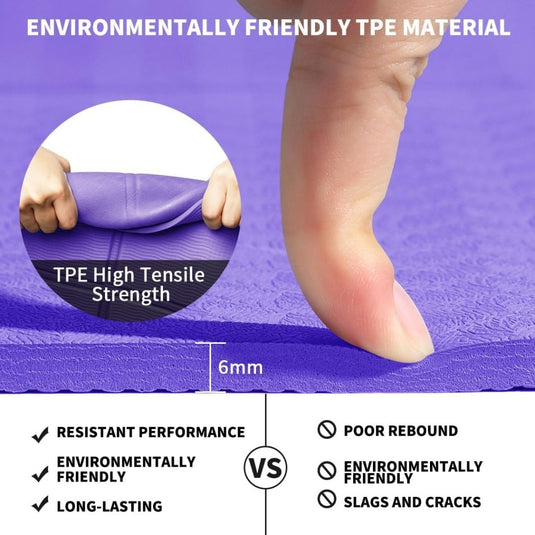 Opvouwbare yogamat TPE antislip 6 mm - happygetfit.com