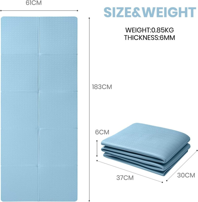 Laad afbeelding in Galerijviewer, Opvouwbare yogamat TPE antislip 6 mm - happygetfit.com

