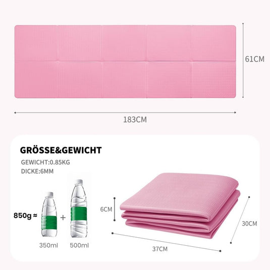 Opvouwbare yogamat TPE antislip 6 mm - happygetfit.com