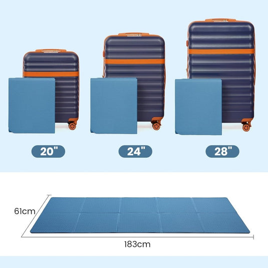 Opvouwbare yogamat TPE antislip 6 mm blauw - happygetfit.com