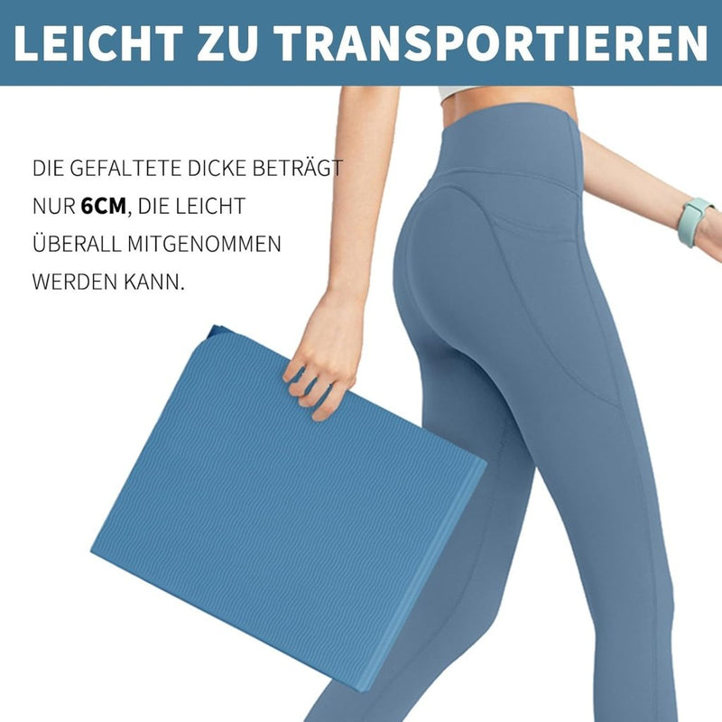 Laad afbeelding in Galerijviewer, Opvouwbare yogamat TPE antislip 6 mm blauw - happygetfit.com
