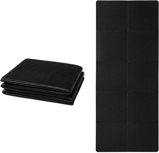 Opvouwbare yogamat TPE antislip 6 mm blauw - happygetfit.com