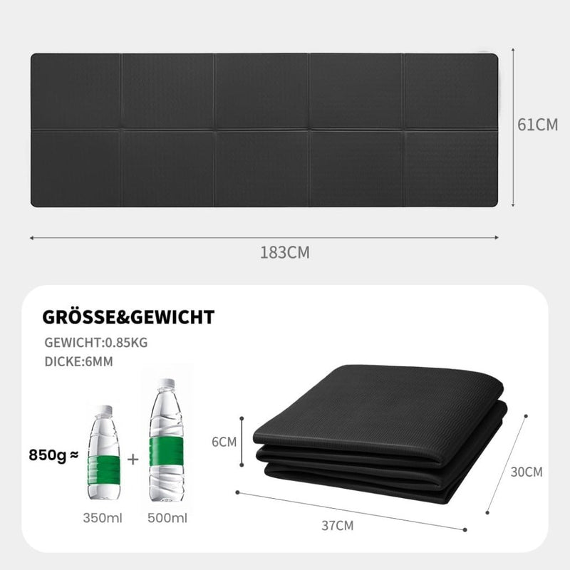 Laad afbeelding in Galerijviewer, Opvouwbare yogamat TPE antislip 6 mm blauw - happygetfit.com
