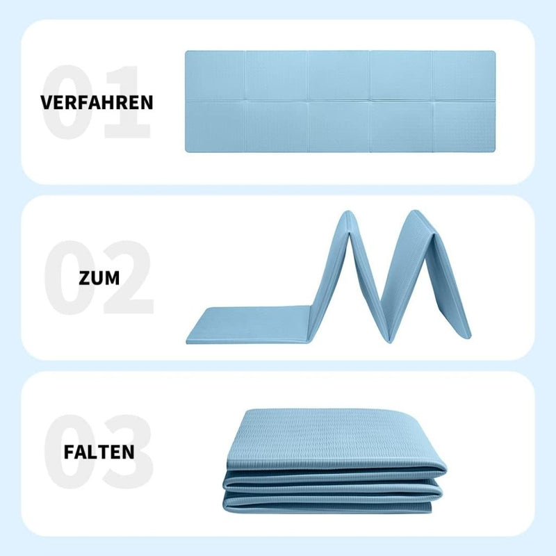 Laad afbeelding in Galerijviewer, Opvouwbare yogamat TPE antislip 6 mm blauw - happygetfit.com
