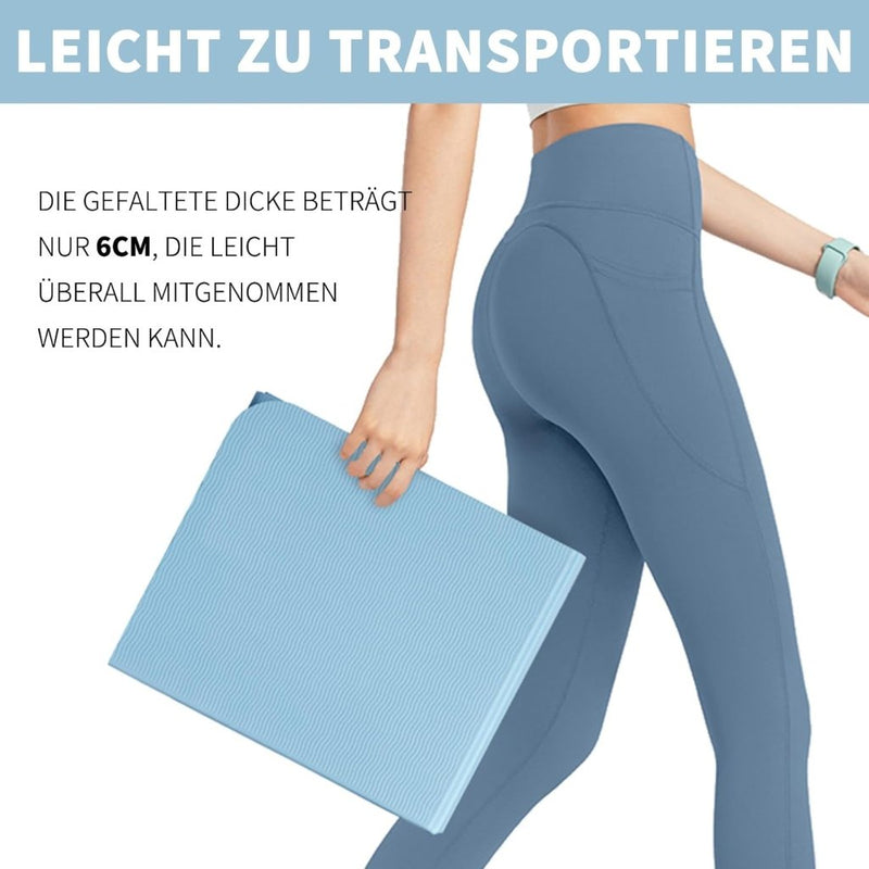 Laad afbeelding in Galerijviewer, Opvouwbare yogamat TPE antislip 6 mm blauw - happygetfit.com

