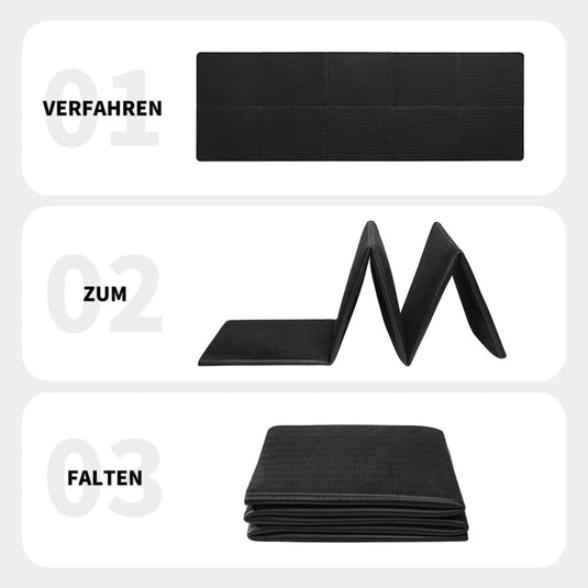 Opvouwbare yogamat TPE antislip 6 mm blauw - happygetfit.com