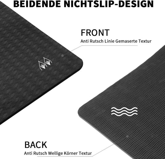 Opvouwbare yogamat TPE antislip 6 mm blauw - happygetfit.com