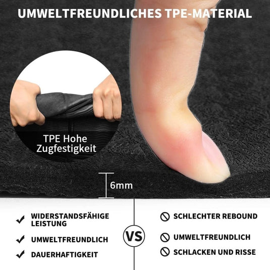 Opvouwbare yogamat TPE antislip 6 mm blauw - happygetfit.com