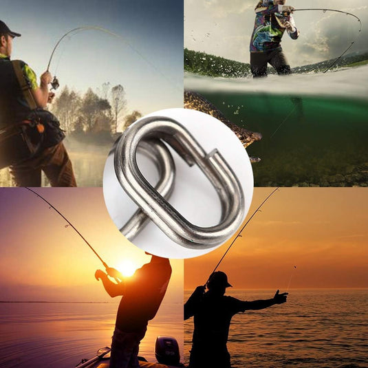 Ovale splitringen 100 stuks 9 x 15 mm van roestvrij staal voor kunstaas en vishaken – visringen – hengelsportmateriaal - happygetfit.com