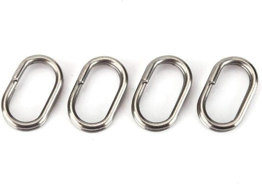 Ovale splitringen 100 stuks 9 x 15 mm van roestvrij staal voor kunstaas en vishaken – visringen – hengelsportmateriaal - happygetfit.com