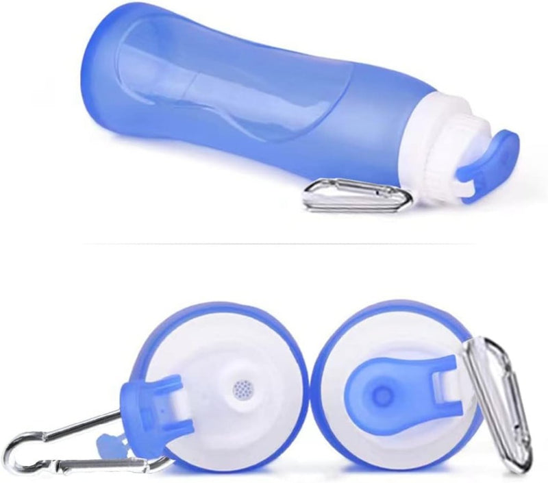 Load image into Gallery viewer, PAPU Lekvrije, ultralichte drinkfles van 500 ml, inklapbare waterflessen, BPA-vrij, fles voor sport, fietsen, fitness, outdooractiviteiten, sportfles (blauw) - happygetfit.com
