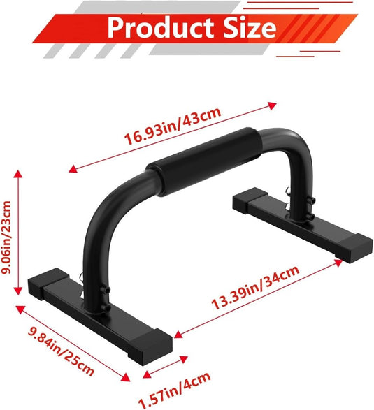 Parallettes push-up bars van staal met antislip handgrepen tot 300 kg – calisthenics – opdruksteunen - happygetfit.com