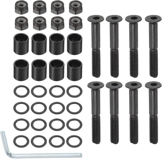 PATIKIL 1.38 Inch Skateboard Hardware Schroeven Bouten Kit, 8 Stks Skate Gereedschap Montage Hex Key Parts met Spacers Washers Moersleutel voor Skateboard Longboard Wiel Accessoires, Zwart - happygetfit.com