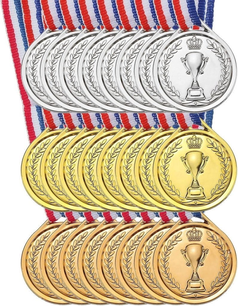 Laad afbeelding in Galerijviewer, PATIKIL 1,5 inch Mini Gold Silver Bronze Award-medailles, 24-pack plastic winnaarsmedailles 1e 2e 3e plaats prijzen medailles met neklint voor games sportwedstrijden feestgeschenken - happygetfit.com
