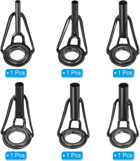 PATIKIL 1,6 - 4 mm, vishengel, reparatieset, 6 stuks, roestvrij staal, mast, ring, vervanging voor zout water, zoet water, perzik, zwart - happygetfit.com