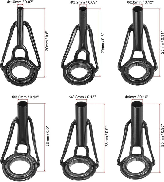 PATIKIL 1,6 - 4 mm, vishengel, reparatieset, 6 stuks, roestvrij staal, mast, ring, vervanging voor zout water, zoet water, perzik, zwart - happygetfit.com