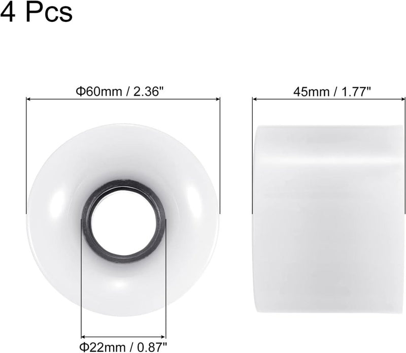 Laad afbeelding in Galerijviewer, PATIKIL 60mm Longboard Wielen, 4 Pack Skateboard Wiel Straat Wielen voor Skateboards Cruiser Wielen Vervanging 78A, Wit - happygetfit.com
