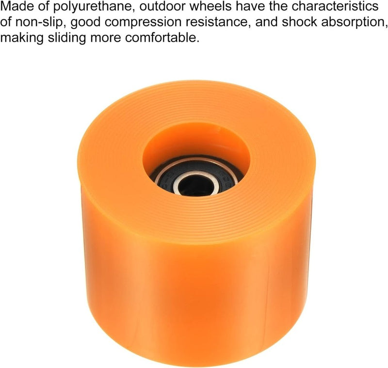 Load image into Gallery viewer, PATIKIL 60mm Longboard Wielen met Lagers ABEC-9, 4 Pack Straat Wielen voor Skateboards Cruiser Wiel Vervanging 80A, Oranje Zwart - happygetfit.com
