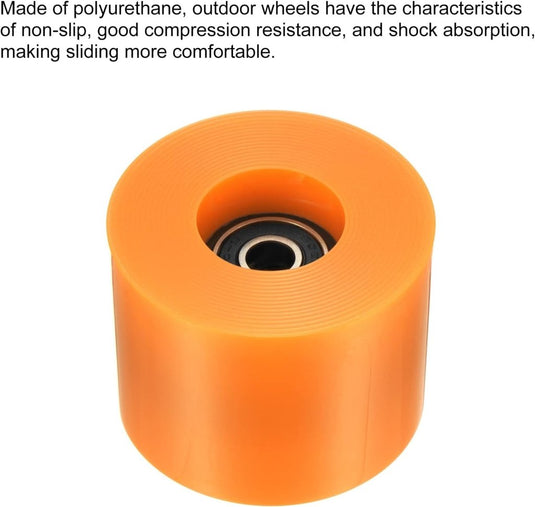 PATIKIL 60mm Longboard Wielen met Lagers ABEC-9, 4 Pack Straat Wielen voor Skateboards Cruiser Wiel Vervanging 80A, Oranje Zwart - happygetfit.com