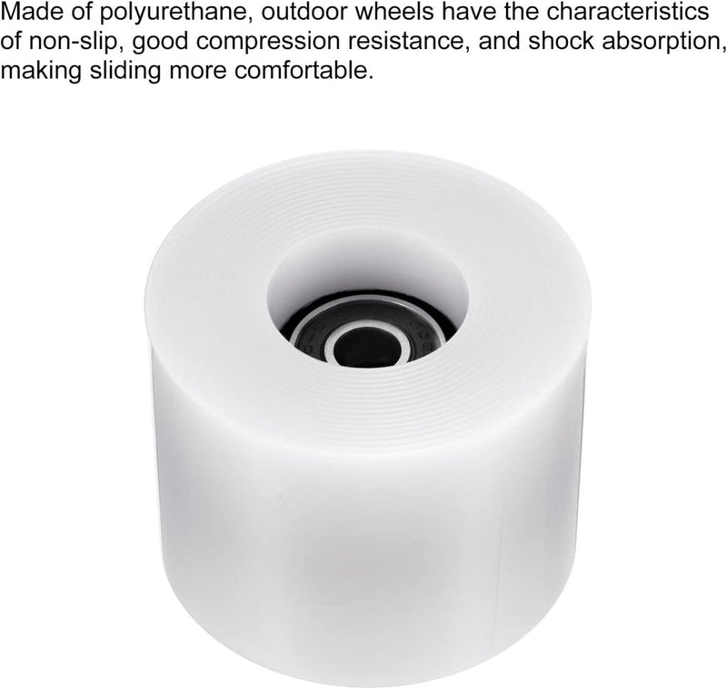 Load image into Gallery viewer, PATIKIL 60mm Longboard Wielen met Lagers ABEC-9, 4 Pack Straat Wielen voor Skateboards Cruiser Wiel Vervanging 80A, Wit Zwart - happygetfit.com

