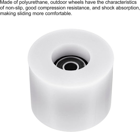 PATIKIL 60mm Longboard Wielen met Lagers ABEC-9, 4 Pack Straat Wielen voor Skateboards Cruiser Wiel Vervanging 80A, Wit Zwart - happygetfit.com