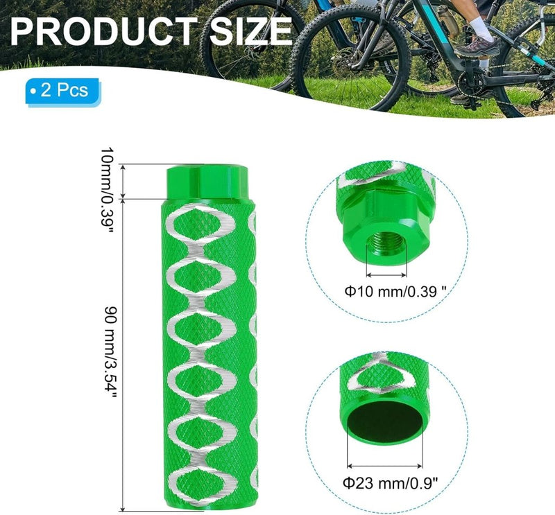 Laad afbeelding in Galerijviewer, PATIKIL Aluminiumlegering O-vorm fiets haringen fit 3/8 "assen, anti-slip lood voet fiets haringen achterbank staat voor BMX mountainbike fietsen achterste stuntharingen, groen - happygetfit.com
